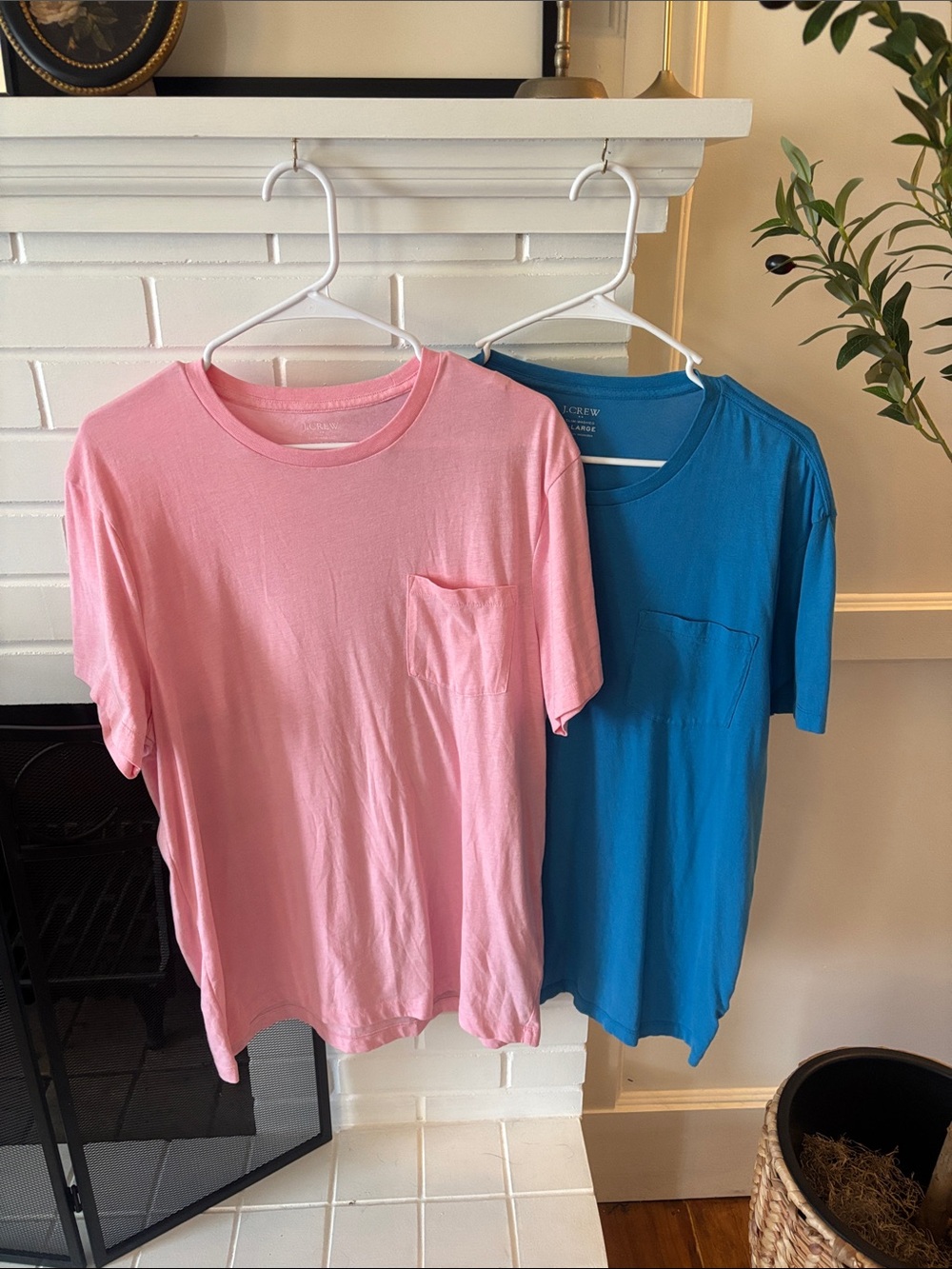 J. Crew Short Sleeve Pocket Tee — Pink & Blue